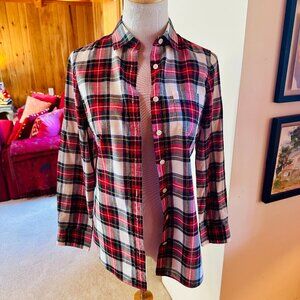 J. CREW White, Red, Blue and Black Plaid Perfect Fit Button Down Shirt – XS